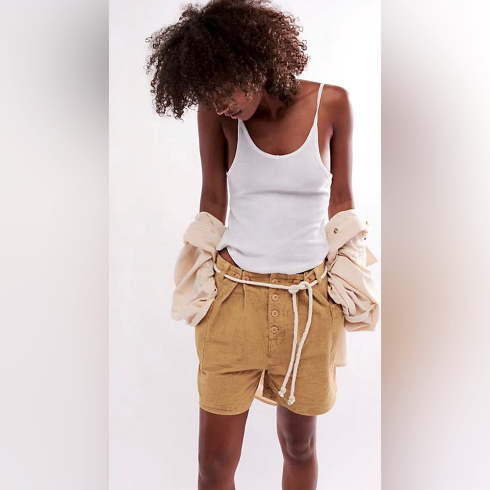 Free People Coney Beach Shorts Drawstring Belt Women’s Size XS (NWOT)